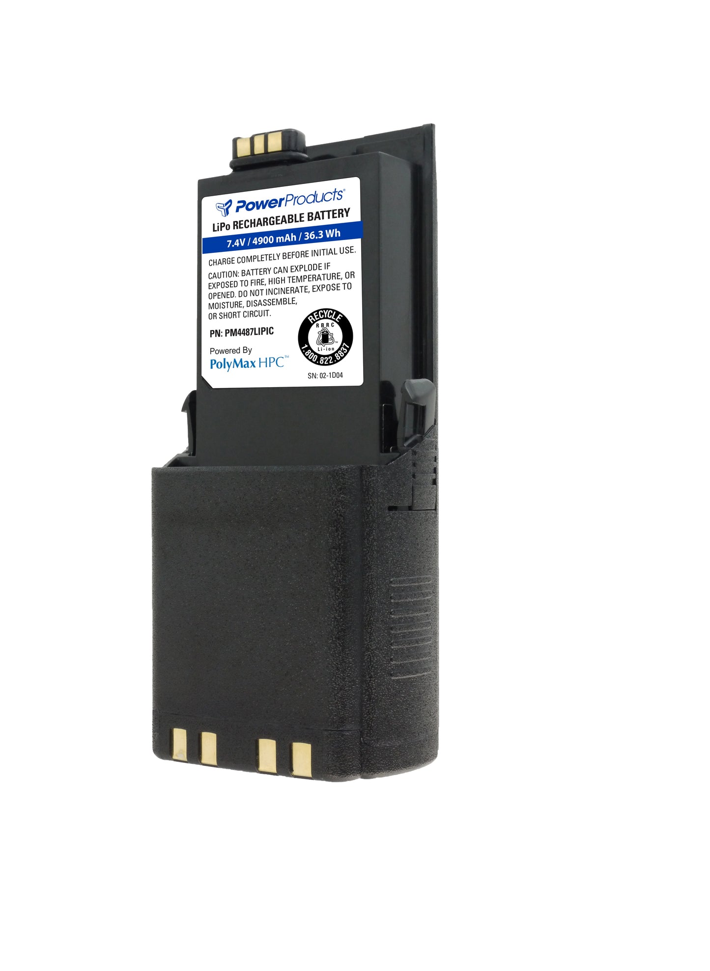 PM4487LIPIC - Power Products BATTERY FOR MOTOROLA APX6000 - 7.4V / 5100 mAh / 37.7 Wh / LiPo