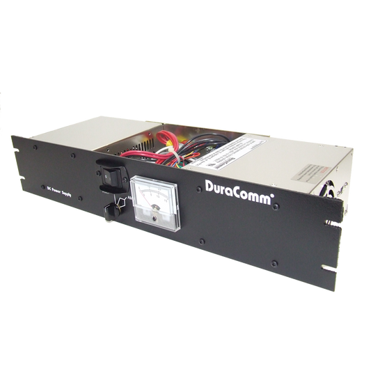 RM-1248M - DuraComm Rack Mount Power Supply with Meter 48Vdc 12 Amp - 120v
