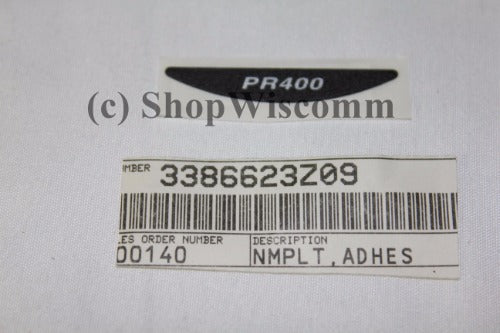 3386623Z09 - Motorola Nameplate "PR400"